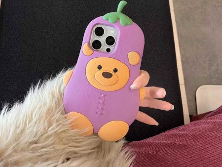 Bear Brinjal Silicon Case For iPhone Supply