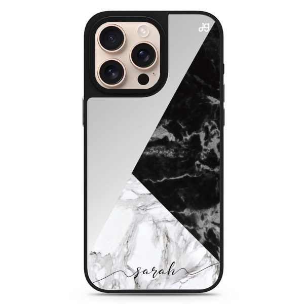 Black And White Marble Mirror Case For Sale