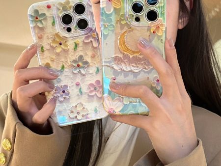 3D Effect Holographic Effect Silicon Case for iPhone With Diamond Camera Protection Online Hot Sale