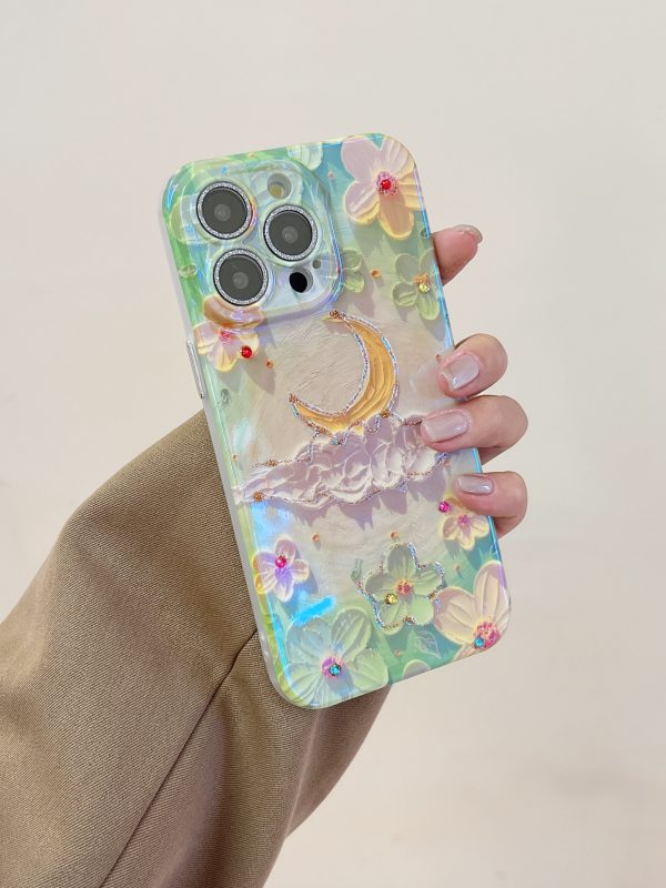 3D Effect Holographic Effect Silicon Case for iPhone With Diamond Camera Protection Online Hot Sale