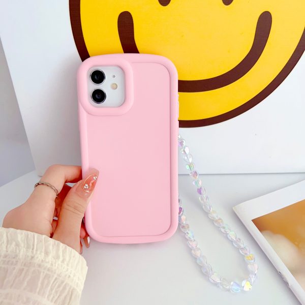 Solid Color iPhone Case With Heart Crystal Charm ( Light Pink ) Hot on Sale