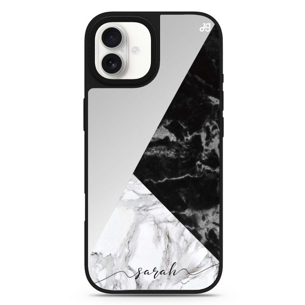 Black And White Marble Mirror Case Fashion