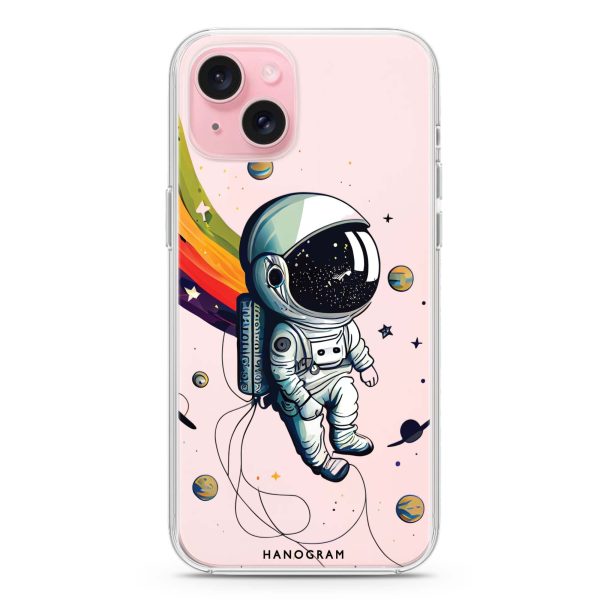 Astronaut in rainbow iPhone Ultra Clear Case Discount