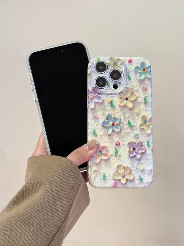 3D Effect Holographic Effect Silicon Case for iPhone With Diamond Camera Protection Online Hot Sale