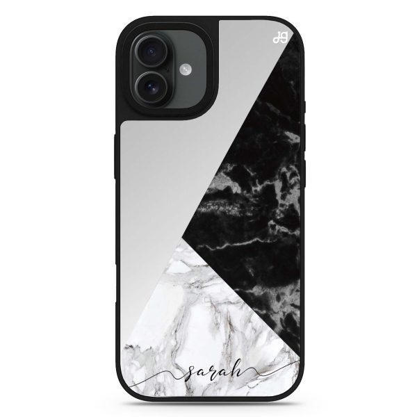 Black And White Marble Mirror Case Fashion