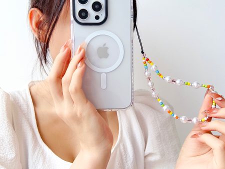 Transparent Silicon Impact Case for iPhone With Magsafe And Colorful Beaded Charm For Discount