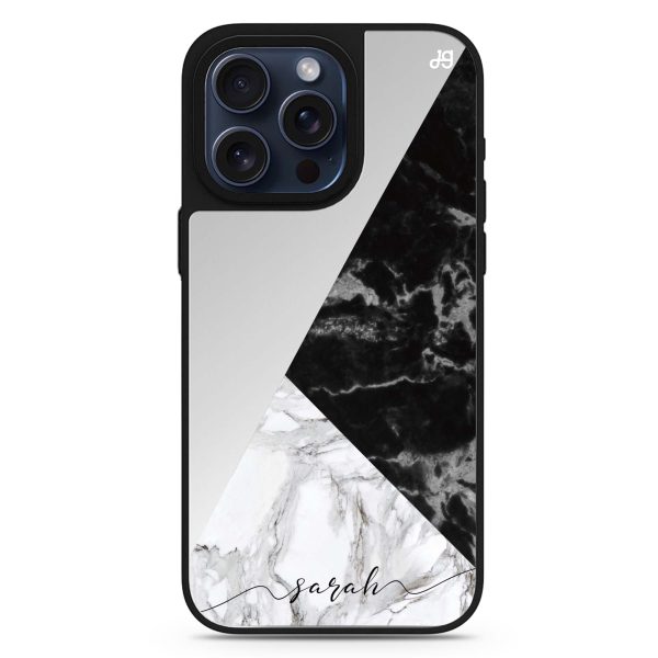 Black And White Marble MagSafe Compatible Mirror Case Online Hot Sale