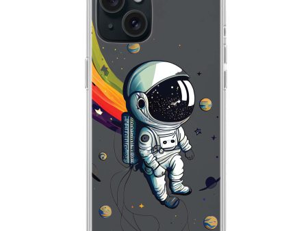 Astronaut in rainbow iPhone Ultra Clear Case Discount