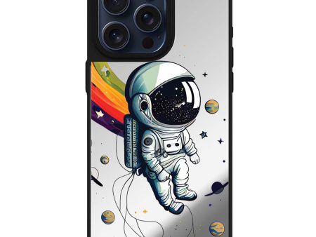 Astronaut in rainbow MagSafe Compatible Mirror Case For Sale