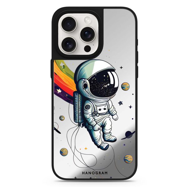 Astronaut in rainbow MagSafe Compatible Mirror Case For Sale